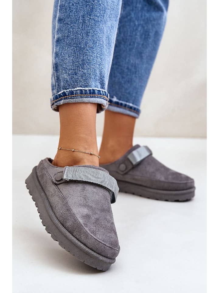 No Doubt Shoes - Wholesale Mules - Women's - WOMENS FAUX SUEDE STRAPPY CLOGS SLIP ON MULES SLIPPERS5