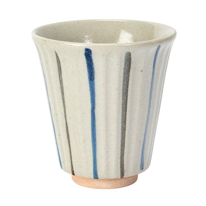 Minoware Sogi Yunomi Japanese Tea Cup Reactive Glaze Tokusa JP (6/48) for wholesale by Urban Tokyo