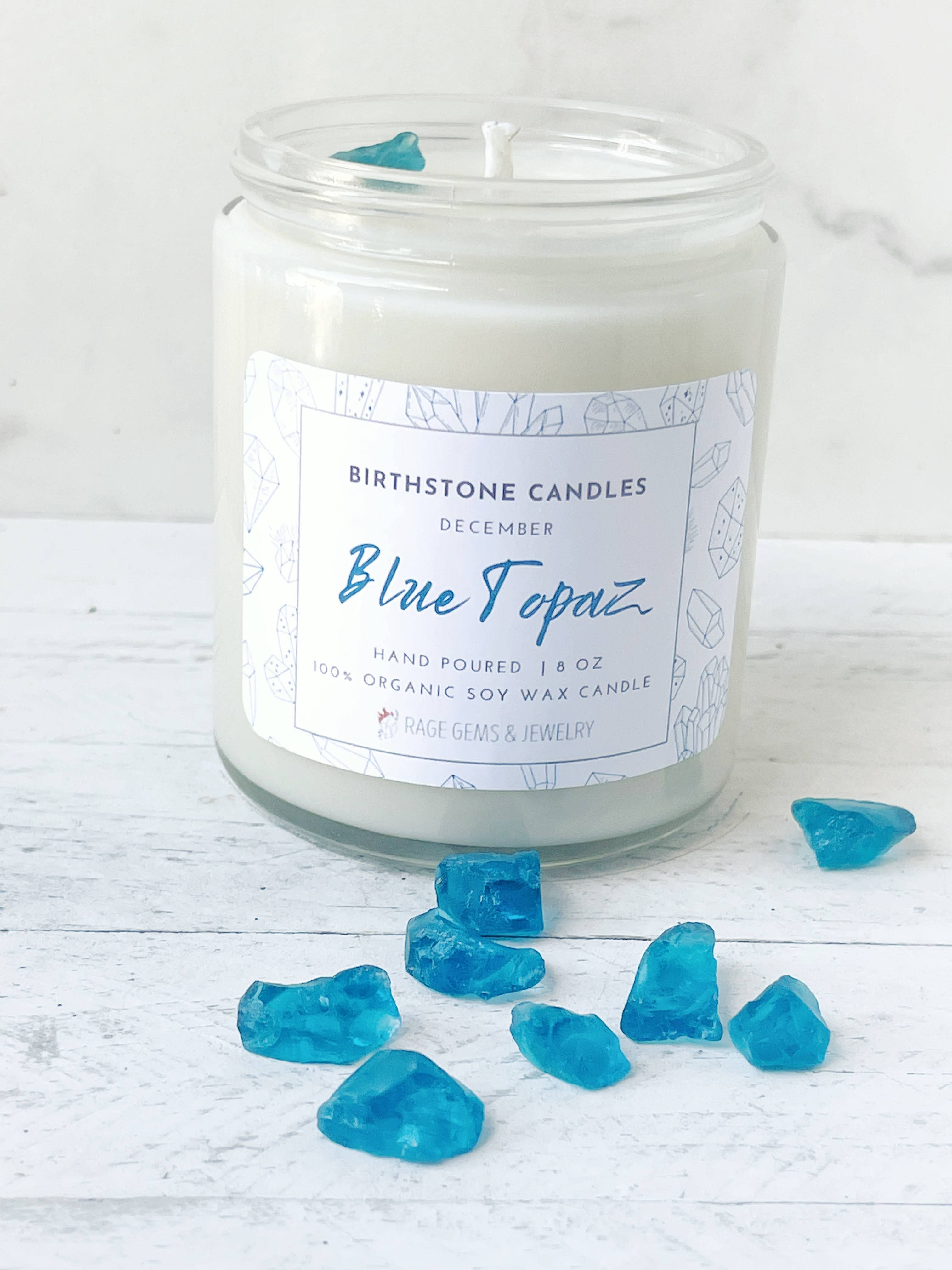 Rage Gems & Jewelry – Engroshandel Glaslys – December Birthstone Organisk Soy Wax Candle med Blå Topaz5
