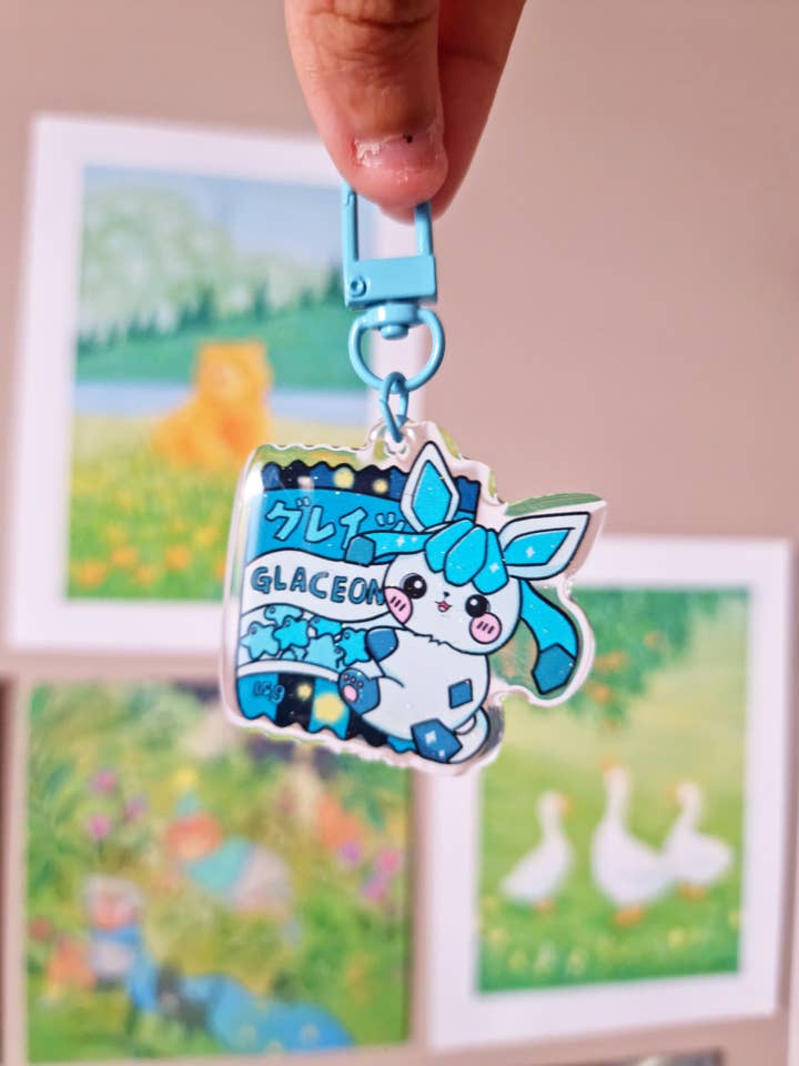 Glaceon Pokemon Snack 2.5" Keychain for wholesale by Bizzare Blue