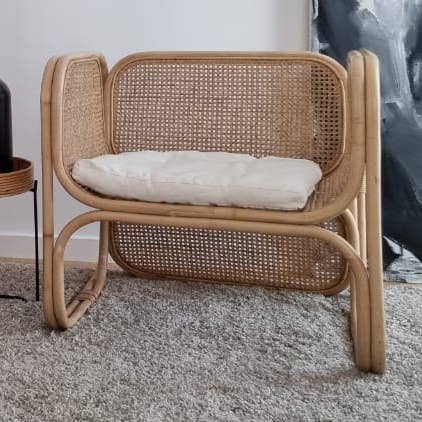 Rattan Chair With Cushion for wholesale by BOIS BLANC HOME LTD