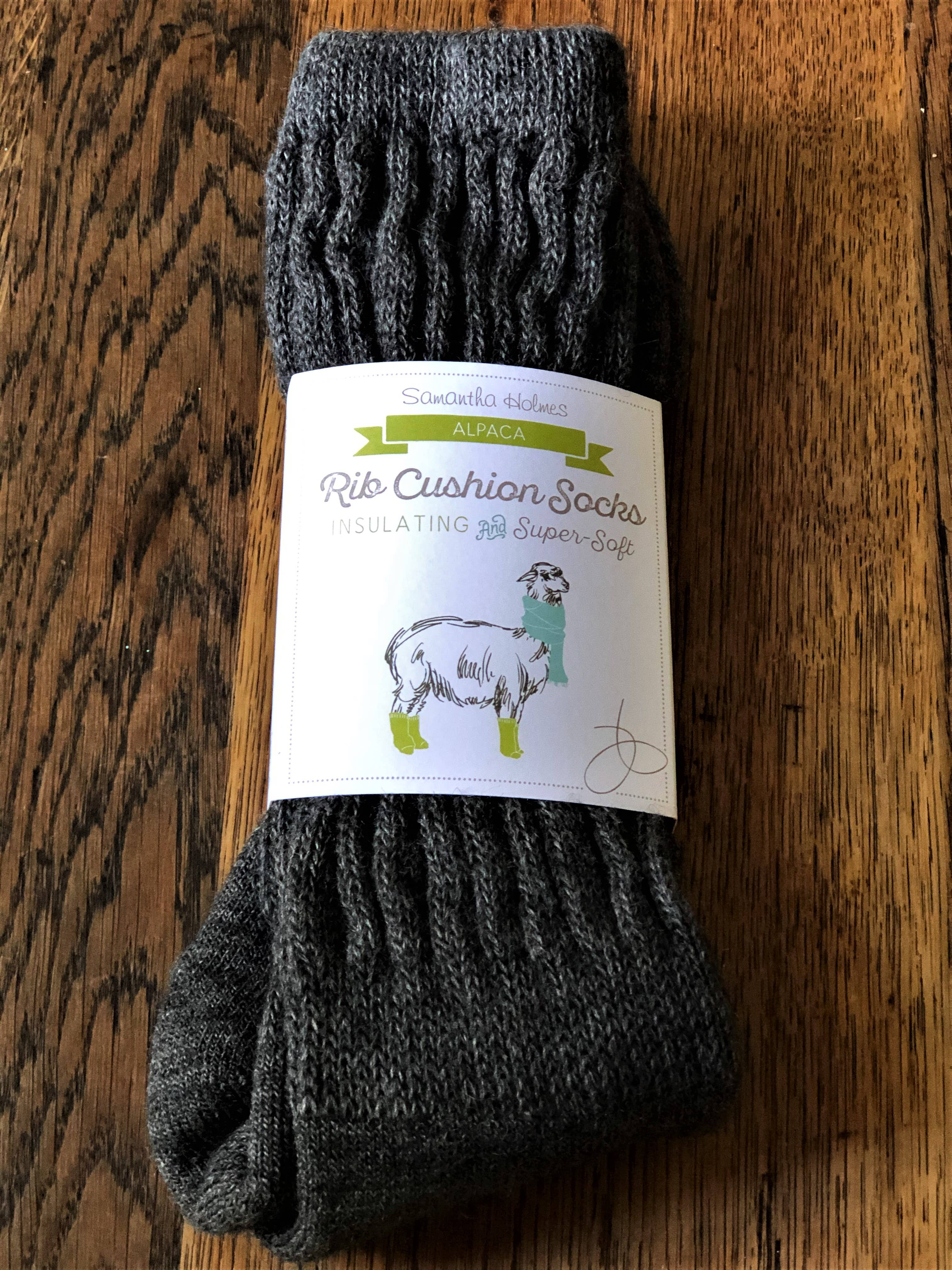 Samantha Holmes Alpaca Clothing and Gifts - Wholesale Socks - Unisex - Cosy Alpaca Rib Cushion Socks Larger size2