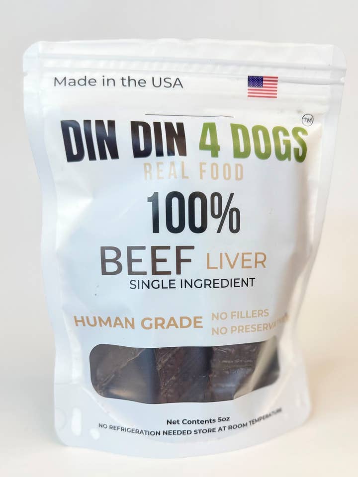 Rinderleber für Hunde Superfood 100% Rinderleber Hundesnacks, 5-Unzen-Beutel, Einzelzutat Organfleisch, Hoher Proteingehalt, Sehkraft, Haut- und Fellgesundheit für den Großhandel von Din Din 4 Dogs