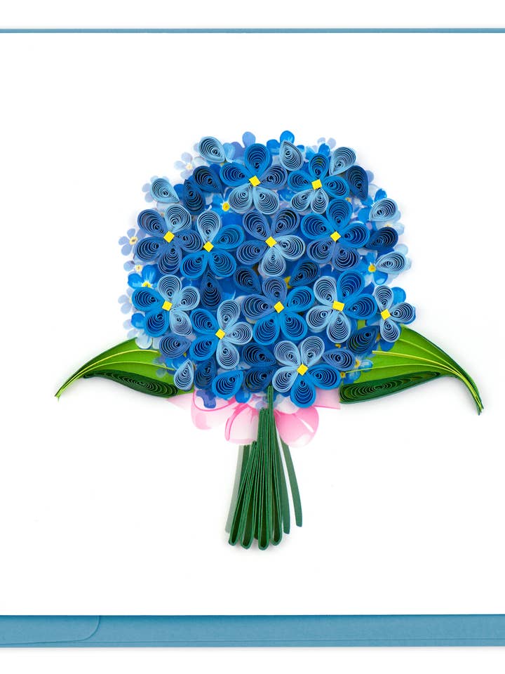 Hydrangea, Flower - Quilling Card, Handmade Greeting Card for wholesale by Second Nature Ltd