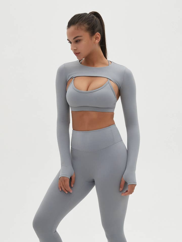 Top Attivo a Maniche Lunghe Super Corto Odette per la vendita all'ingrosso da parte di Mantra Active