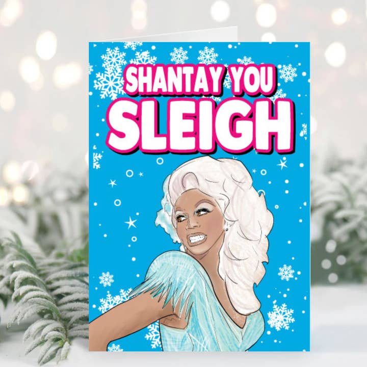 Ru Paul Drag Race Christmas Card for wholesale by Cheeky Chops Cards & Wanky Candles