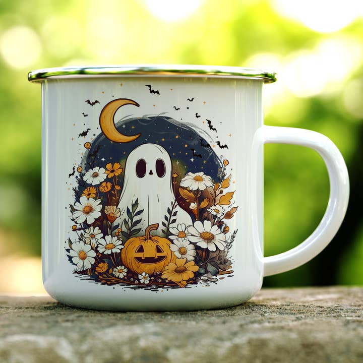 Loftipop - Wholesale Coffee Mug - Cute Spooky Fall Autumn Ghost Camp Mug, Halloween Gifts1