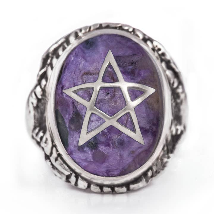 Charoite Angel Heart Ring for wholesale by Alex Streeter