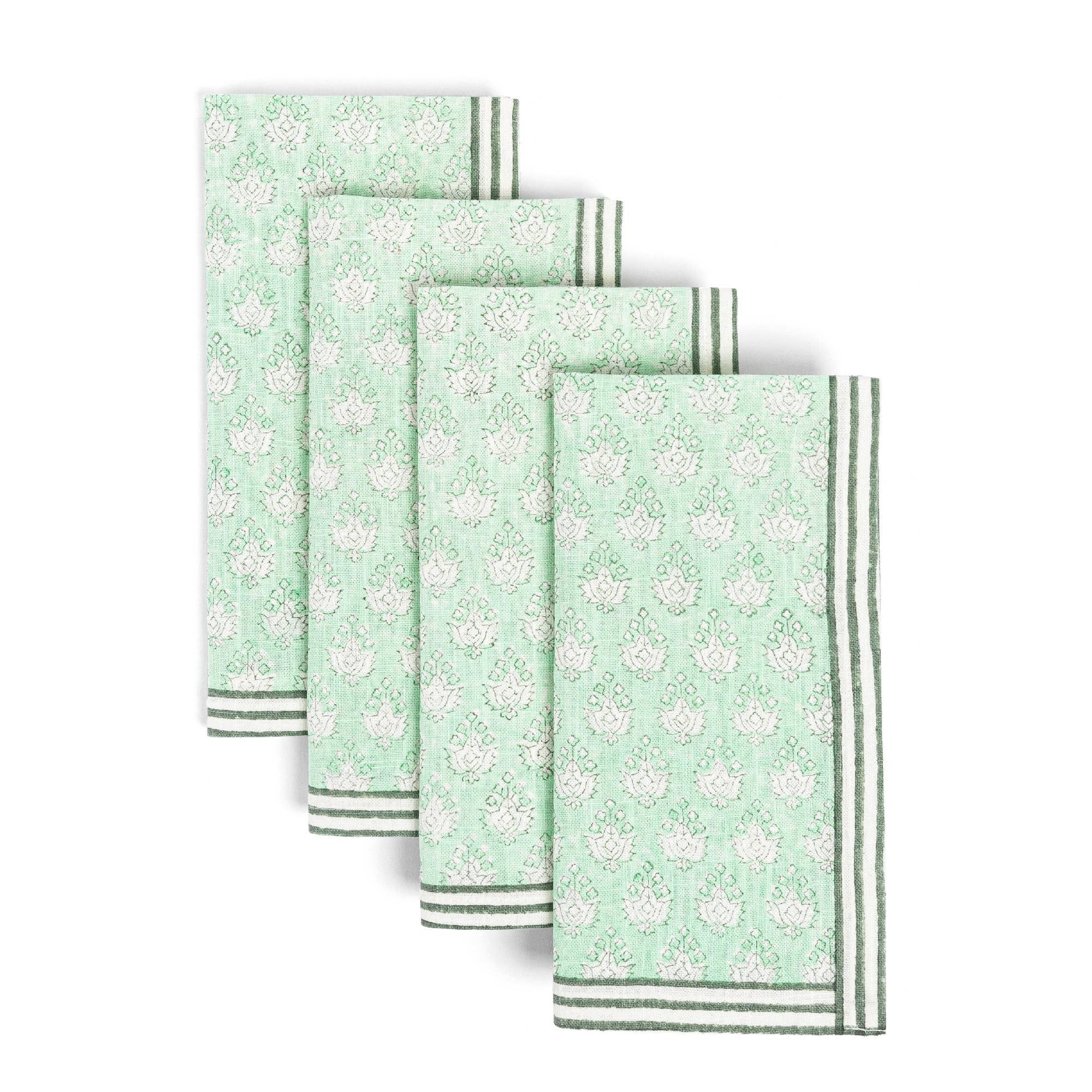 over&back - Wholesale Dinner & Cloth Napkin - Artisan Hand-Blocked Cloth Napkins – 100% Cotton – Set of 4 6