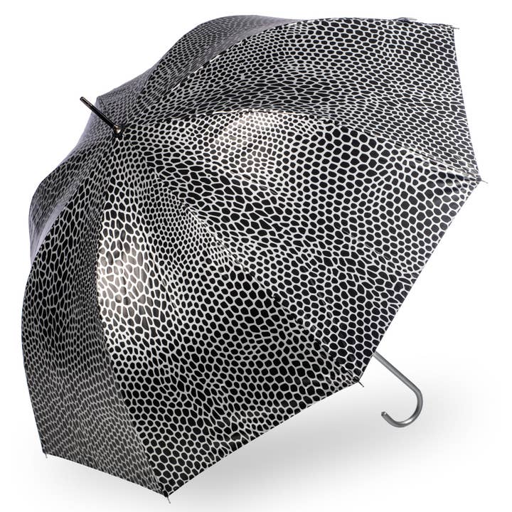 Everyday Snake Skin Print (Metallic) Silver Umbrella for wholesale by Soake