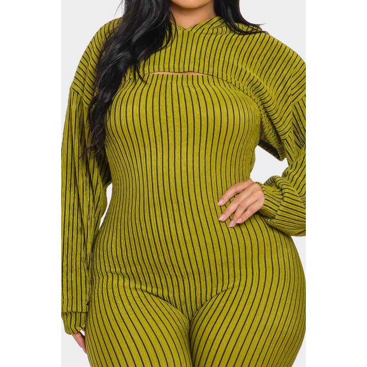 DORCAS - Wholesale Jumpsuit - Women's - Plus Size 2 Piece Strapless Jumpsuit Hoodie17