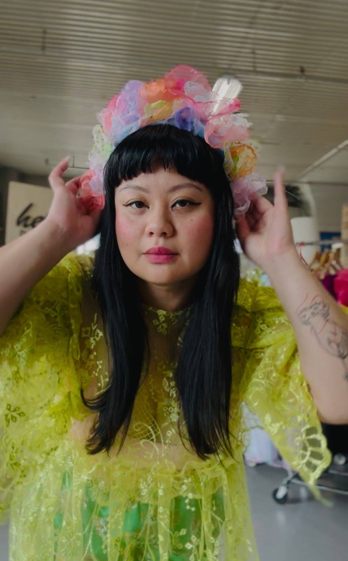 Hello Darling - Venta al por mayor Cinta para el pelo - Mujer - Diadema de organza floral azul hada2