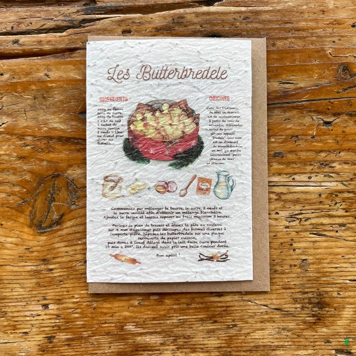 Carta da semina con semi: ricetta «Bredele» per la vendita all'ingrosso da parte di Les cartes de Lulu