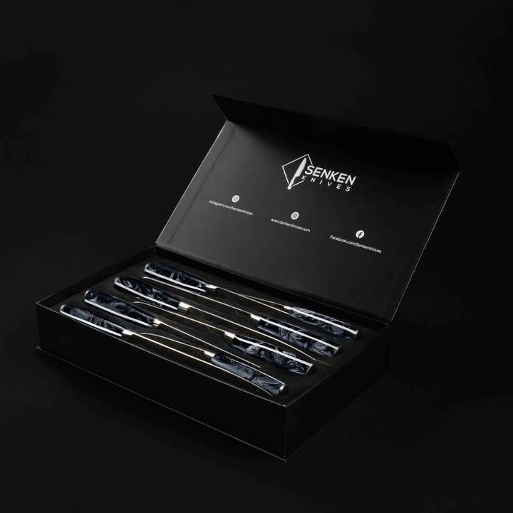 Senken Knives - Wholesale Knife Set - 8-Piece Premium Japanese Kitchen Knife Set with Black Handle6