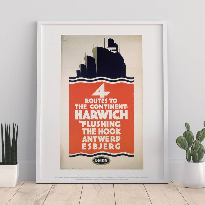 4 rute til kontinentet - Harwich Lner - Premium Kunsttryk for engroshandel hos Star Editions