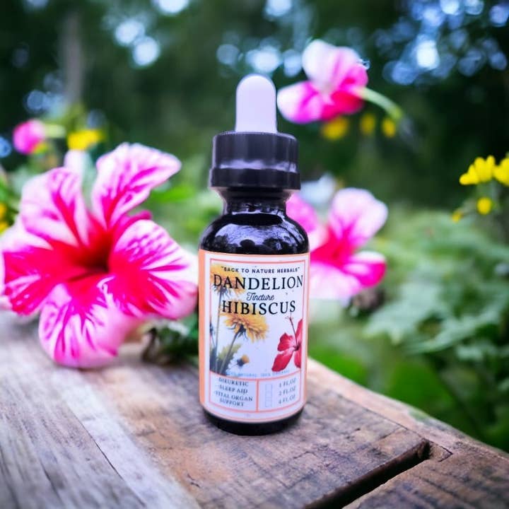 Organic Dandelion Hibiscus Tincture for wholesale by Back2Nature Herbals