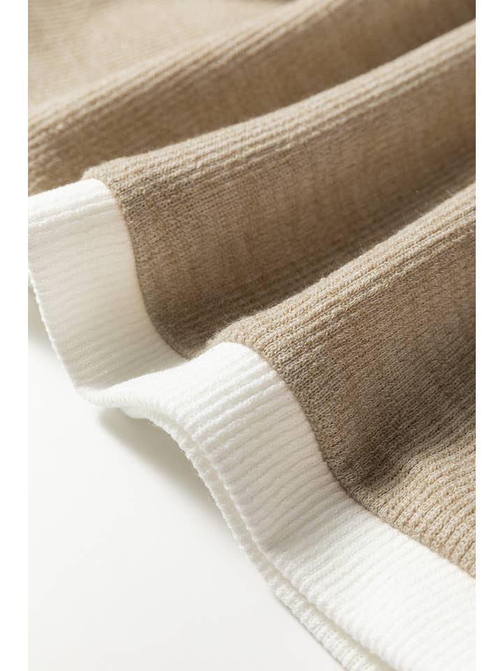 66DISCO - Wholesale Knit Top - Women's - 66Contrast Trim Knitted Drop Shoulder Plus Size Top (S-XL)11