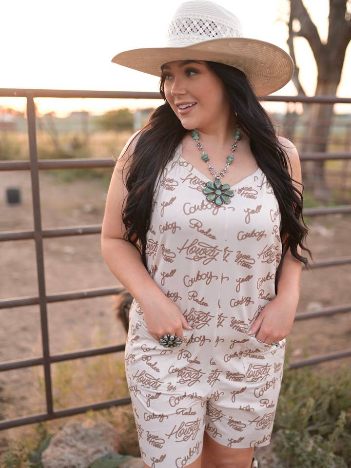 TH1406 23F LASSO PRINTED ROMPER (6 Piece) for wholesale by Turquoise Haven