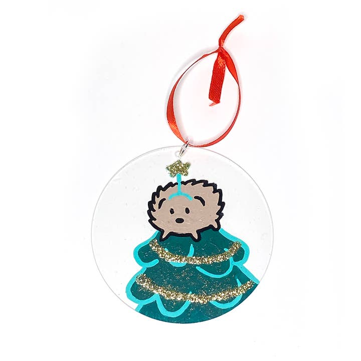 Golden Hedgehog Ornament for wholesale by Robin Good Art & Design