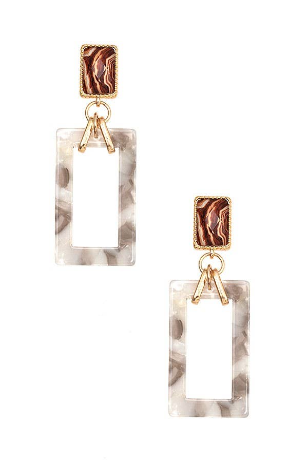 Andrea Bijoux - Wholesale Dangle Earrings - RECTANGLE ACETATE DANGLE EARRING1
