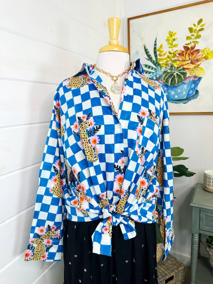 Boyfriend Button Down | Women’s Oversized Shirt | Checkered for wholesale by Folklore Couture