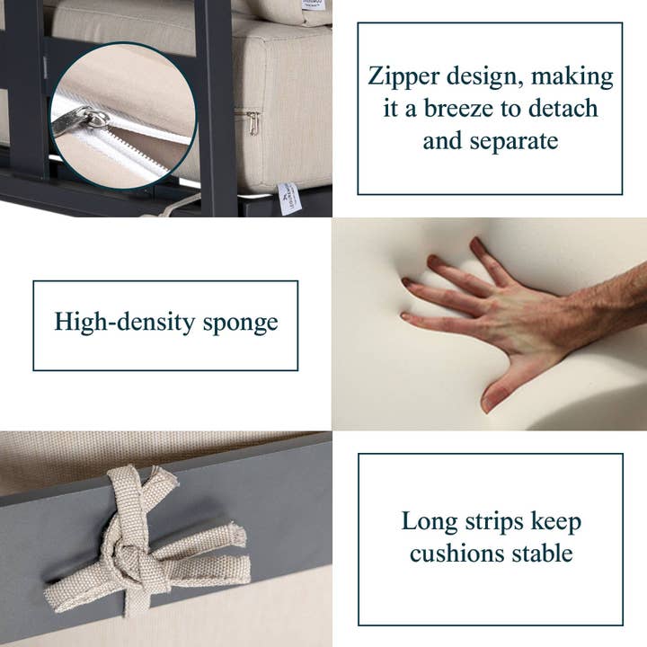 LeisureMod - Wholesale Patio Set - Chelsea 7-Piece Patio Sectional Set with Fire Pit Table67