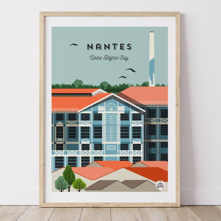 NANTES Poster - Béghin-Say Factory for wholesale by Les Petits Yéyés