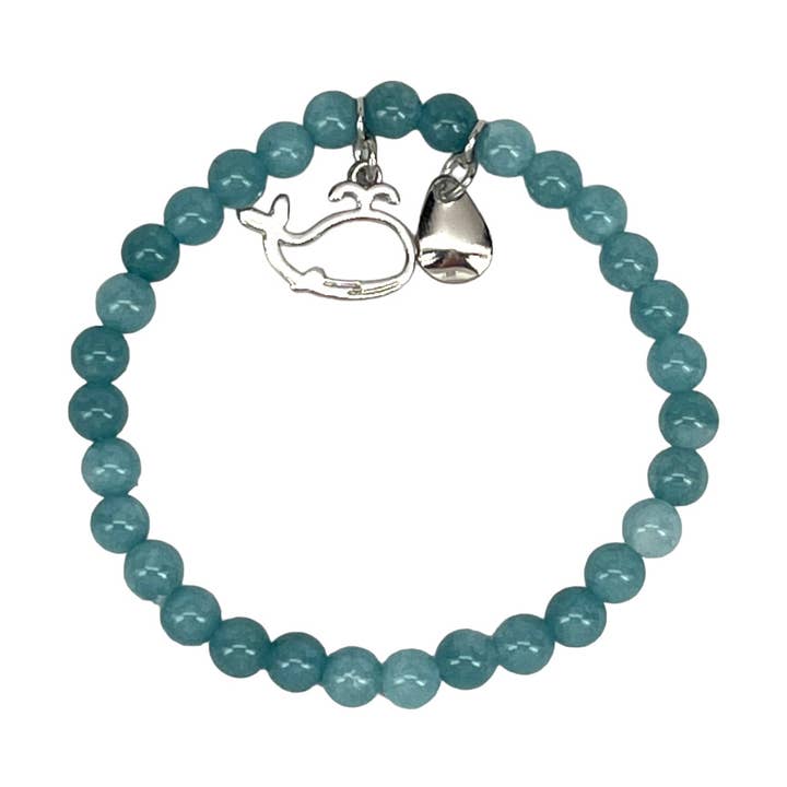 Eye Catching Jewelry - Wholesale Beaded Bracelet - Blue Beaded Stretch Bracelet Cute Whale Cape Cod Jewelry0