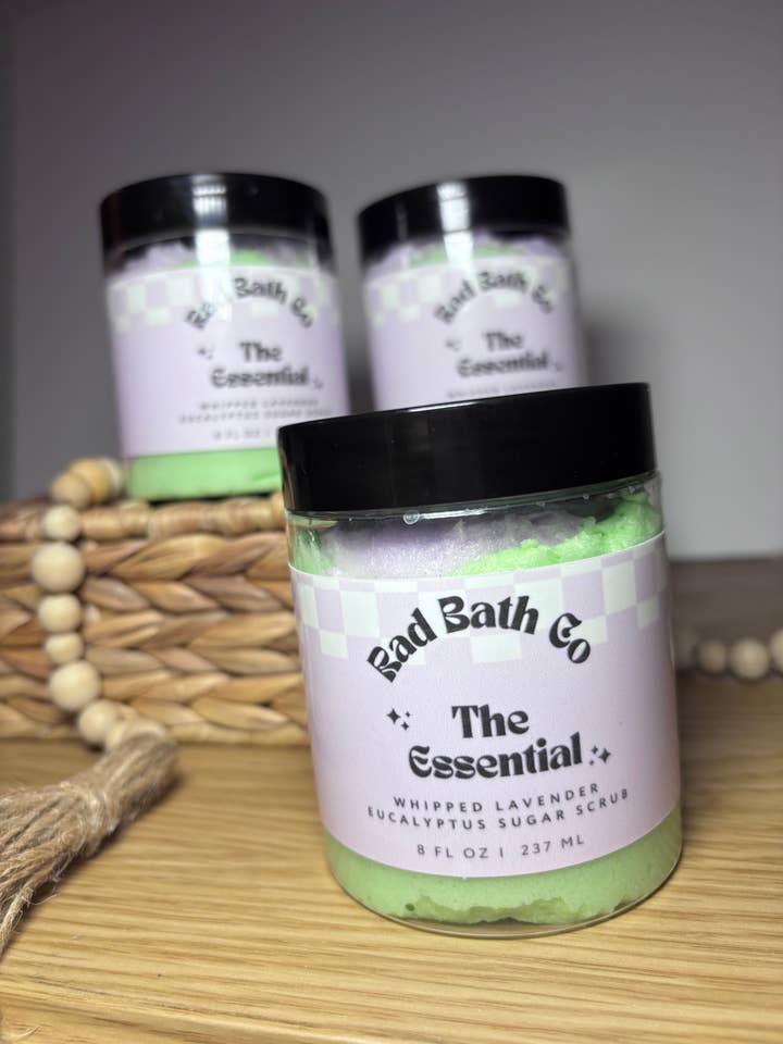 The Essential - Lavender Eucalyptus Whipped Sugar Scrub for wholesale by Rad Bath Co