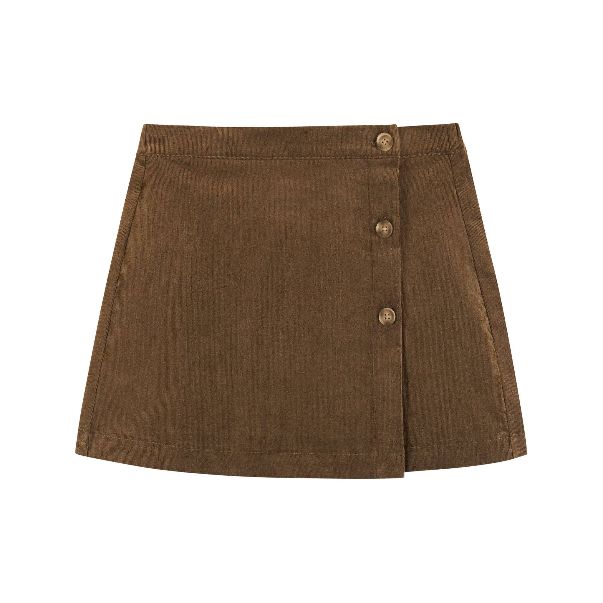 Kids (7-16) Wrap Corduroy Skirt | Camel for wholesale on Faire0