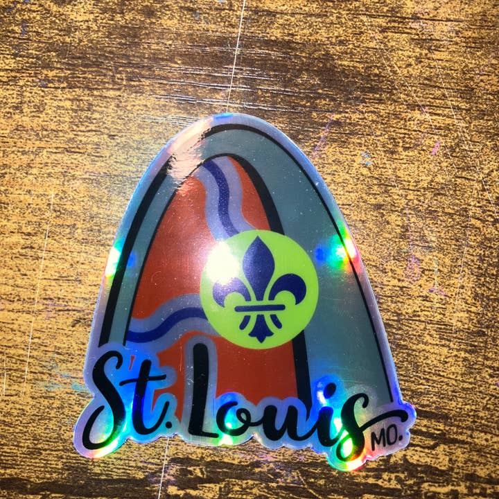 Wildcard Graphic Design - Wholesale Sticker - St. Louis, MO Holographic Arch Sticker - 2.75″ × 3″