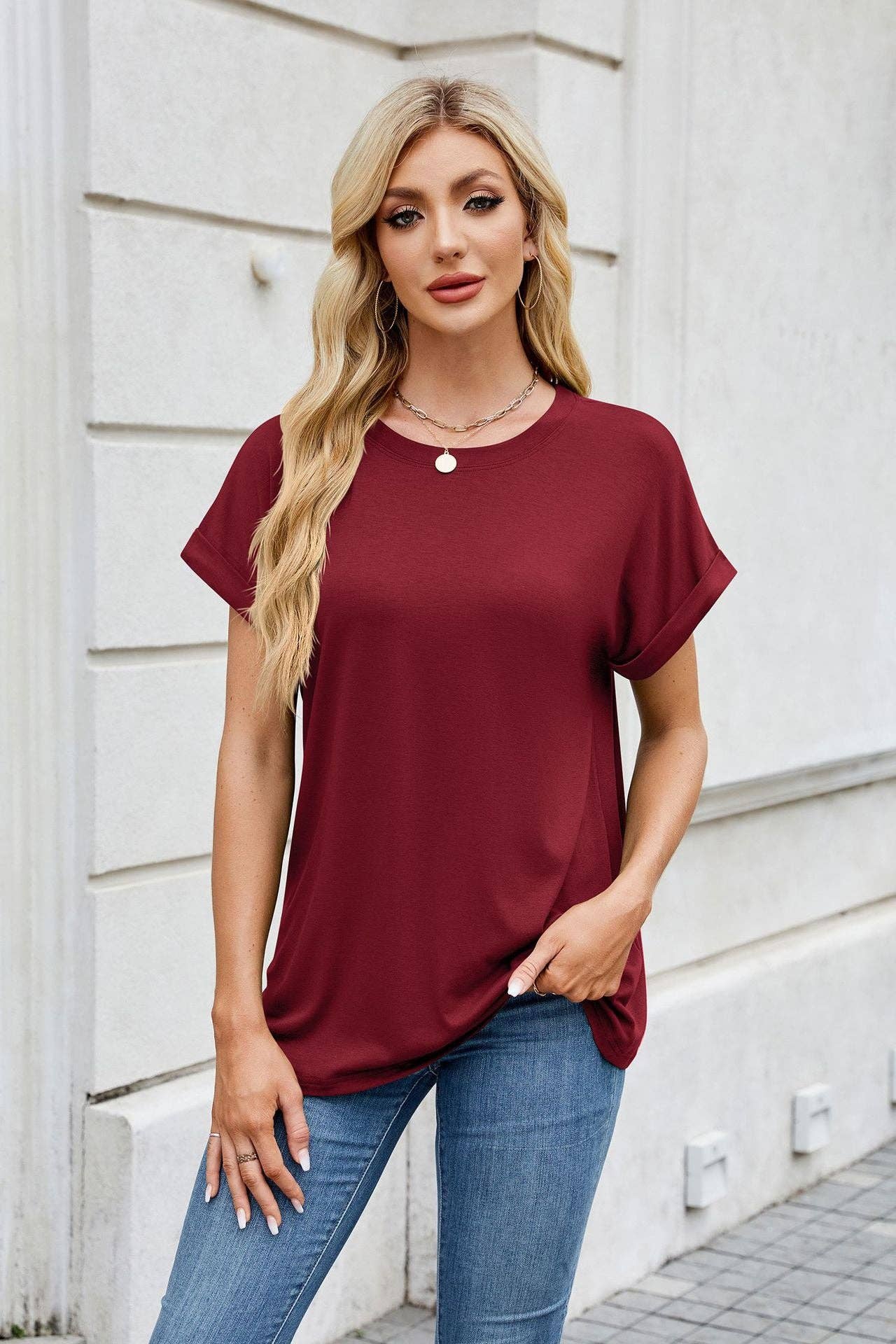 Lovesoft - Wholesale T-Shirt - Women's - Round Neck Loose Short Sleeve T-Shirt Top10