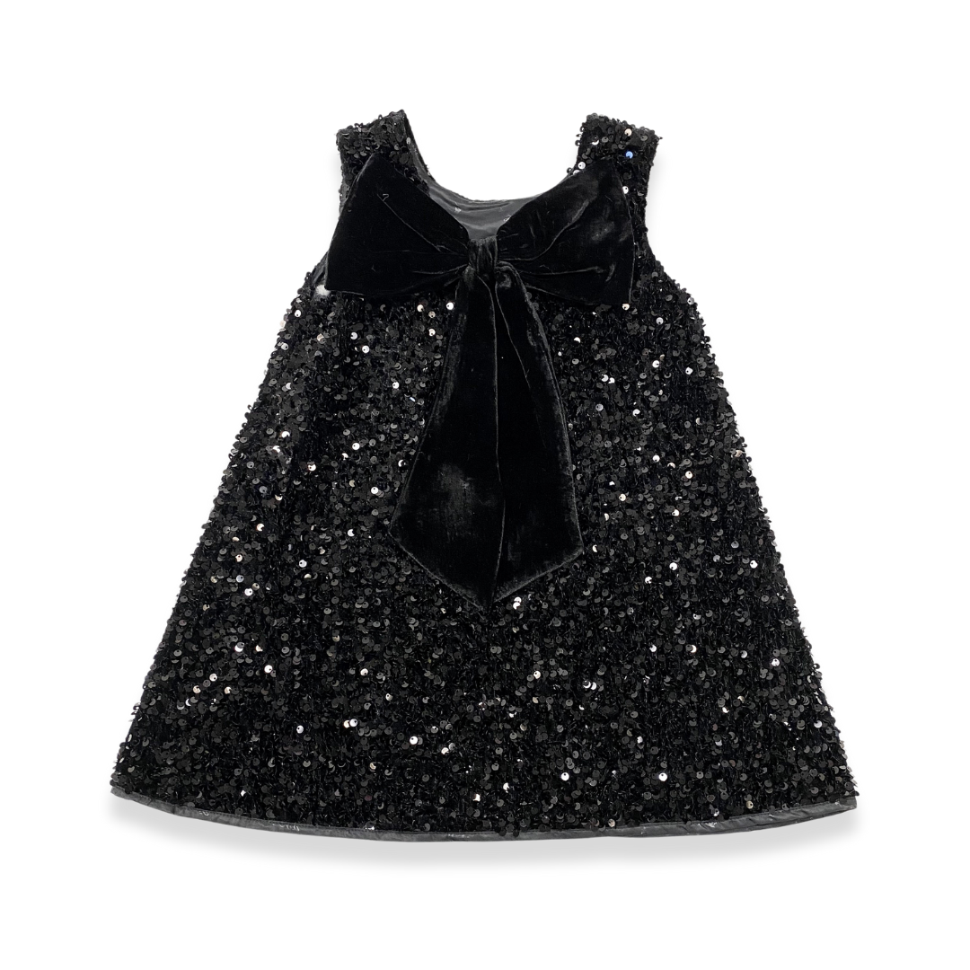 Doe a Dear - Wholesale Dress - Kids - 17128 Sleeveless Sequin Dress w/ Back Velvet Bow (2 Colors)3
