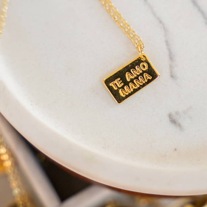 Te Amo Mama Necklace for wholesale by Bluebird & Co.