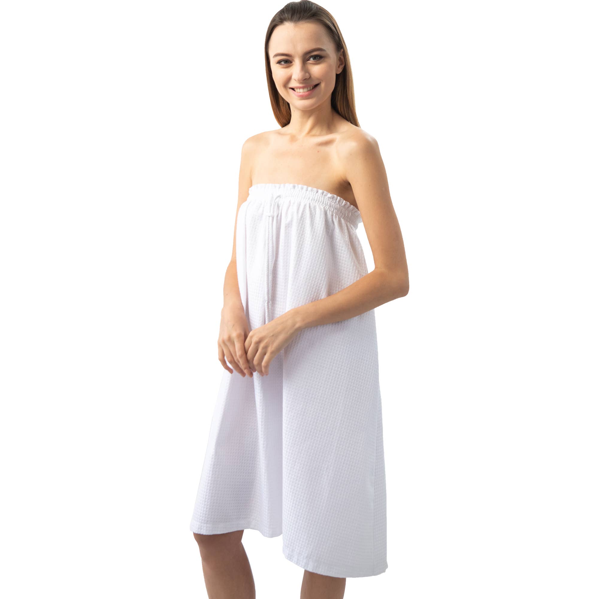 Appearus Products Corp. - Wholesale Robe - Women's - Women's Puffy Waffle Spa Wrap Drawstring Fastener Long Wrap6