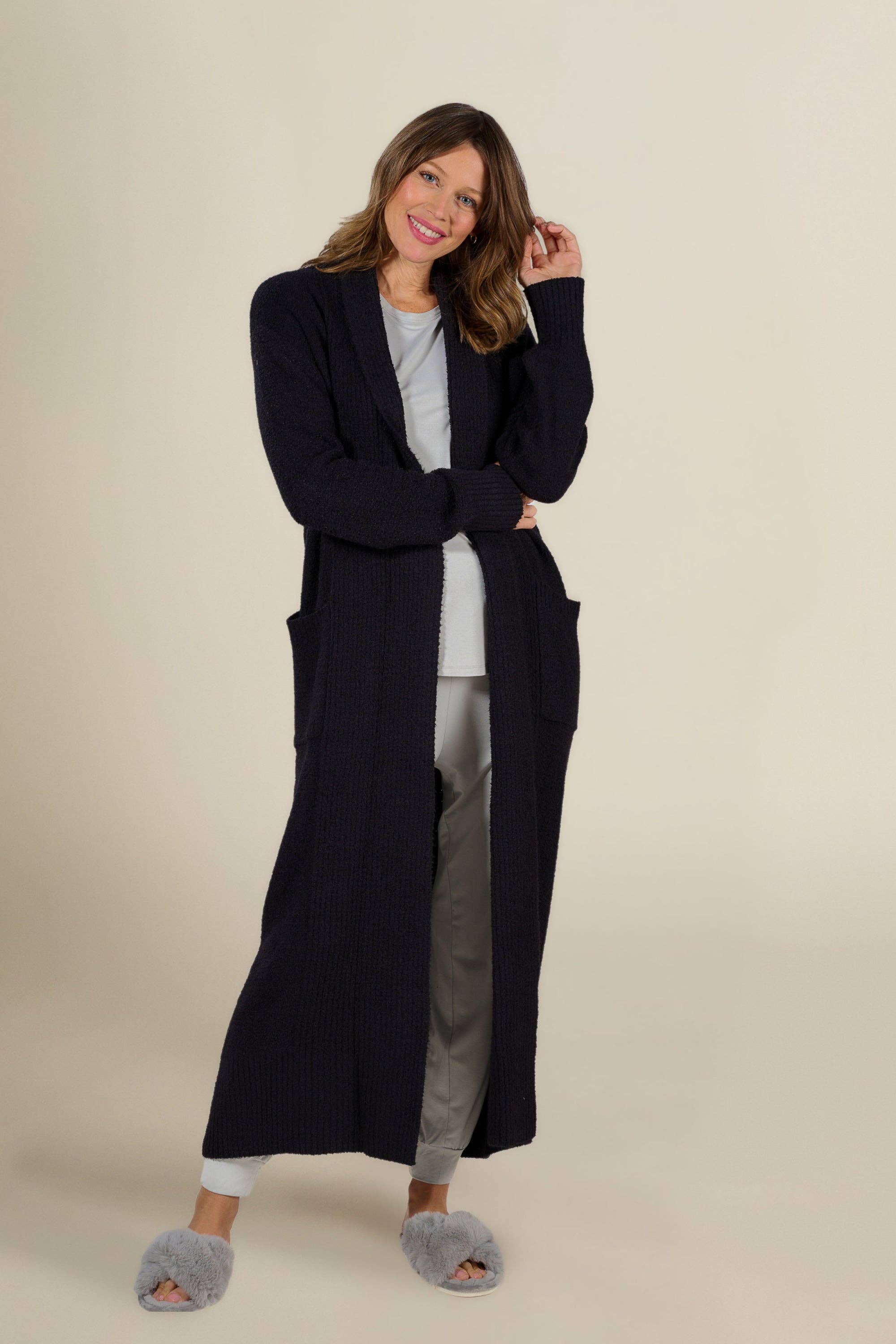 Faceplant Dreams - Wholesale Robe - Women's - Plush Long Cardigan1