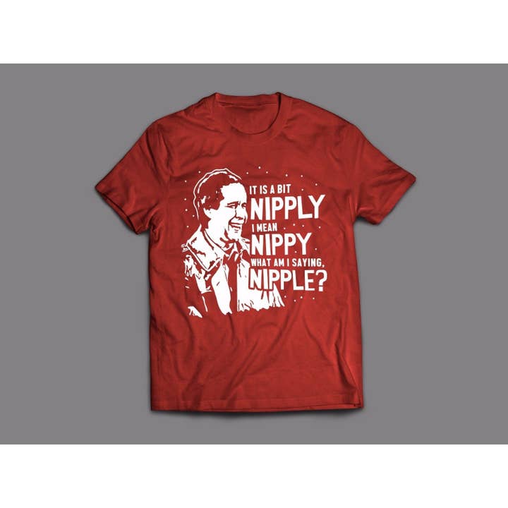 Oldskool Shirts - Wholesale T-shirt met print - Uniseks - Het is een beetje saai, ik bedoel Nipple kerstshirt1