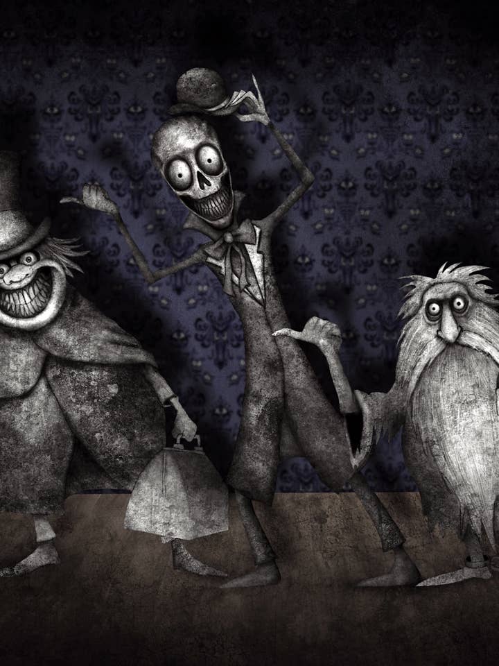 Hitchhiking Ghosts Print Halloween Decor for engroshandel hos Creeptoons