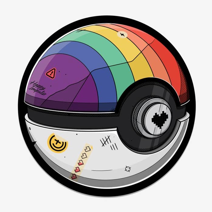 Rainbow Pokeball - Sticker for wholesale by Happy Impulse