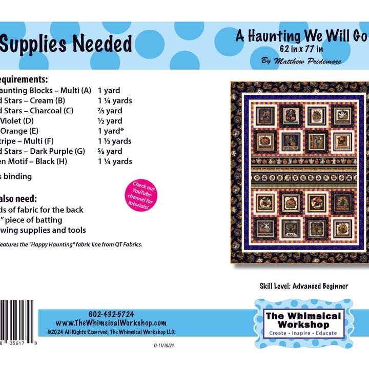 The Whimsical Workshop - Wholesale Quilt - A Haunting We Will Go Quilt Pattern1