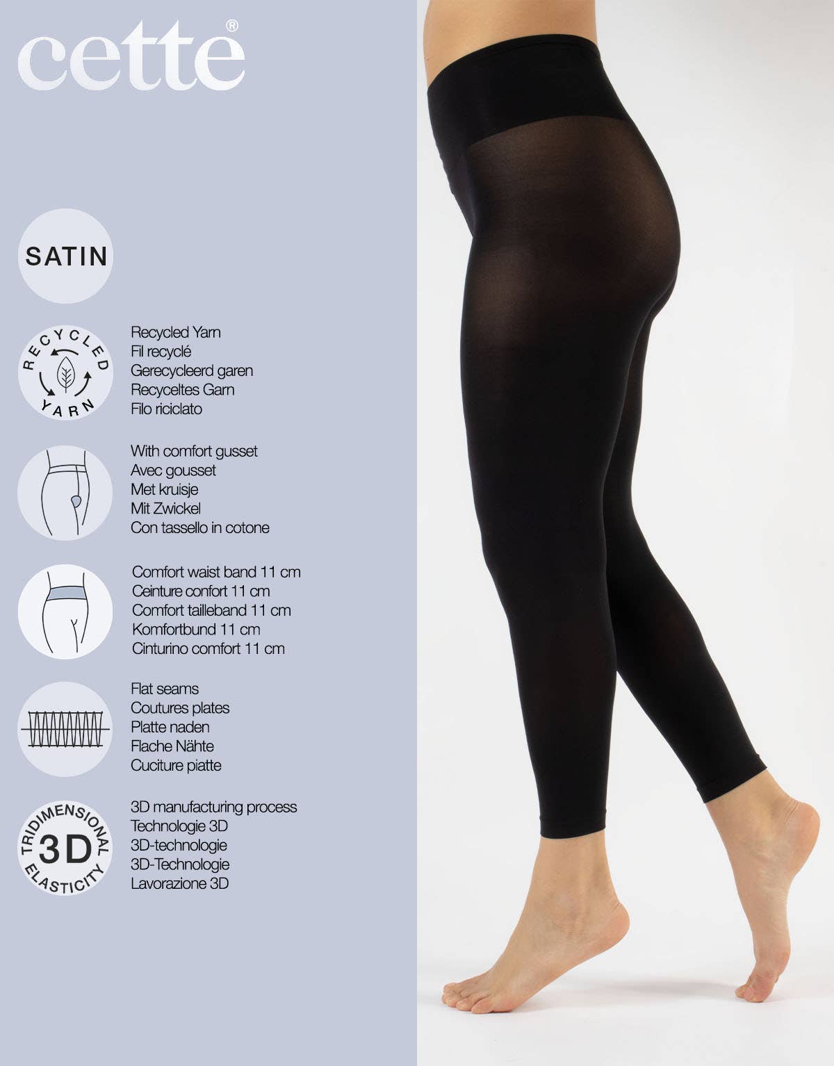 Cette - Wholesale Tights - Women's - Opaque Footless Tights, Leggings, Up to 4XL, Eco-friendly1