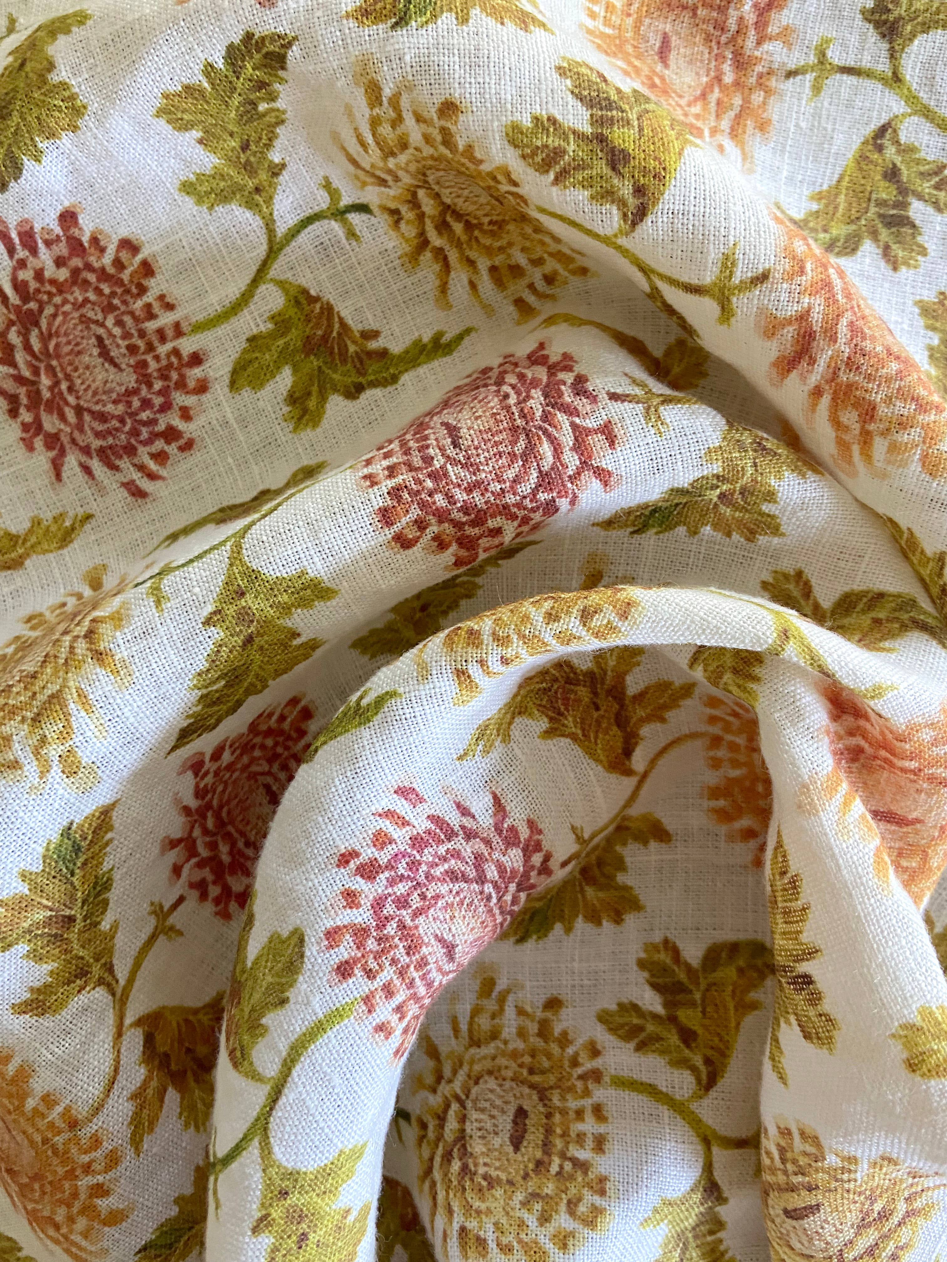 Sarah Rose - Wholesale Tea Towel - Chrysanthemum Petite Floral Organic Linen Tea Towel2