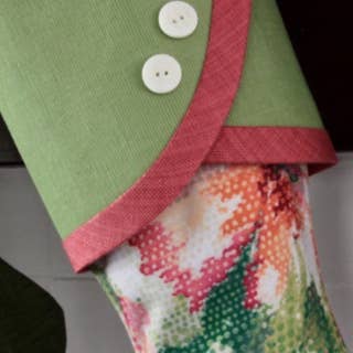 The Sunday Studio - Wholesale Holiday Stocking - Topical Pink & Green Handmade Christmas Stockings5