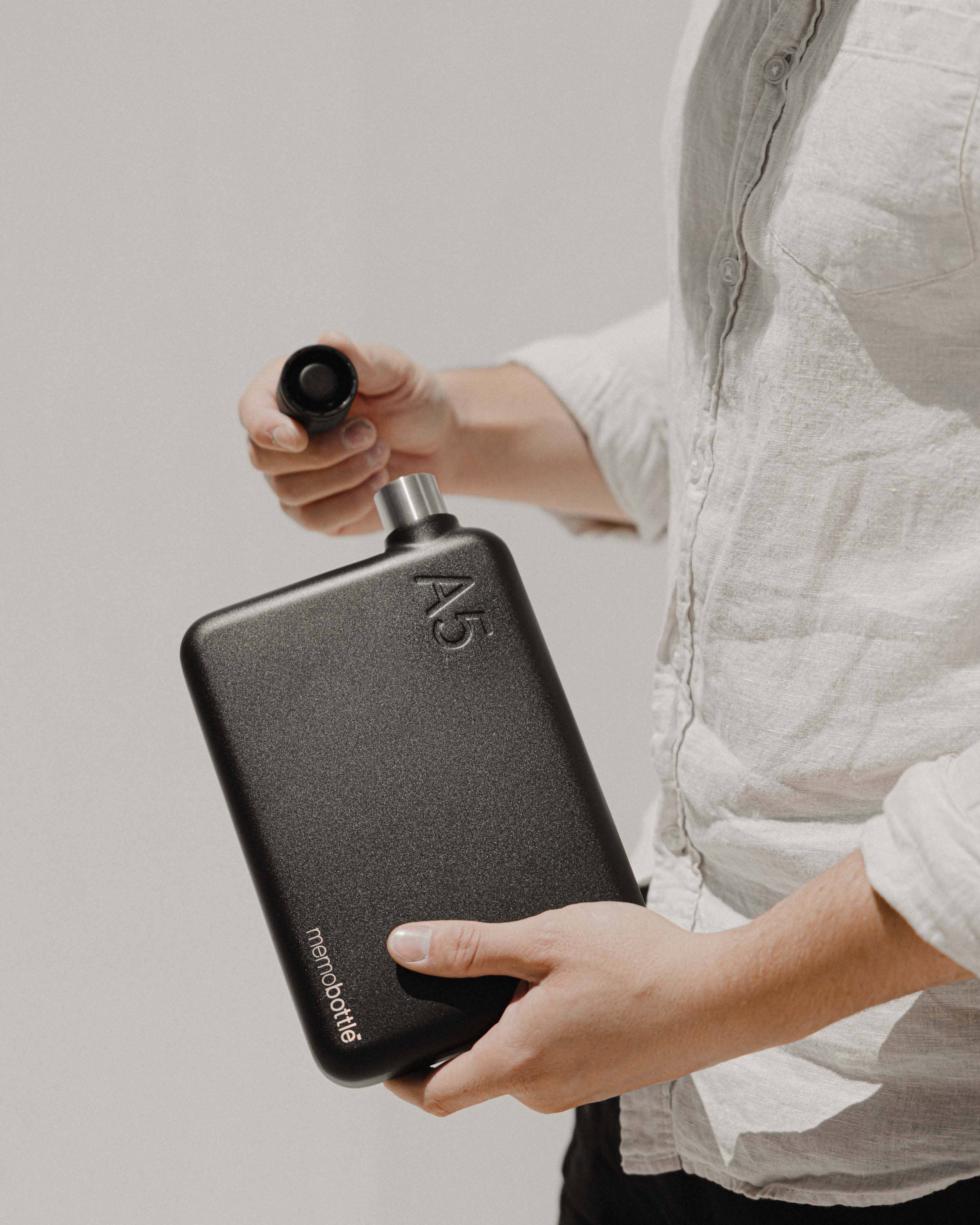 memobottle - Wholesale Water Bottle - A5 Stainless Steel memobottle - BLACK2