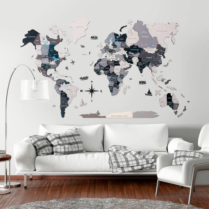 3D flerlags verdenskort Nordik Prime for engroshandel hos EnjoyTheWood