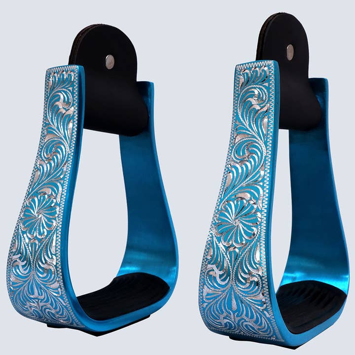 HILASON - Wholesale Horseback Riding Gear - HILASON 3" Neck W. Aluminium H. Stirrups Floral Engraved – Hilason10