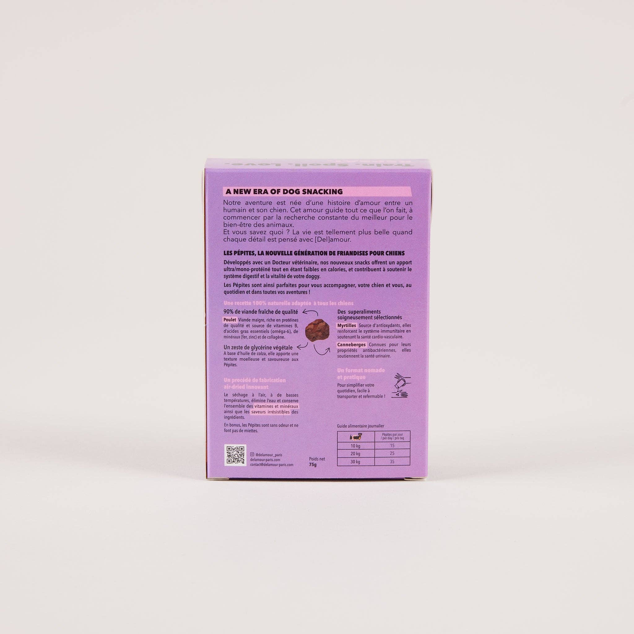 Delamour - Wholesale Pet Treats - Dog - Les Pépites - Air-dried chicken snacks (75g)6