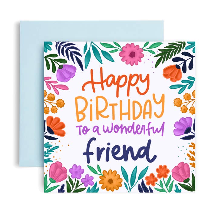Huxters – wholesale Birthday card – Floral Friend Birthday Card0