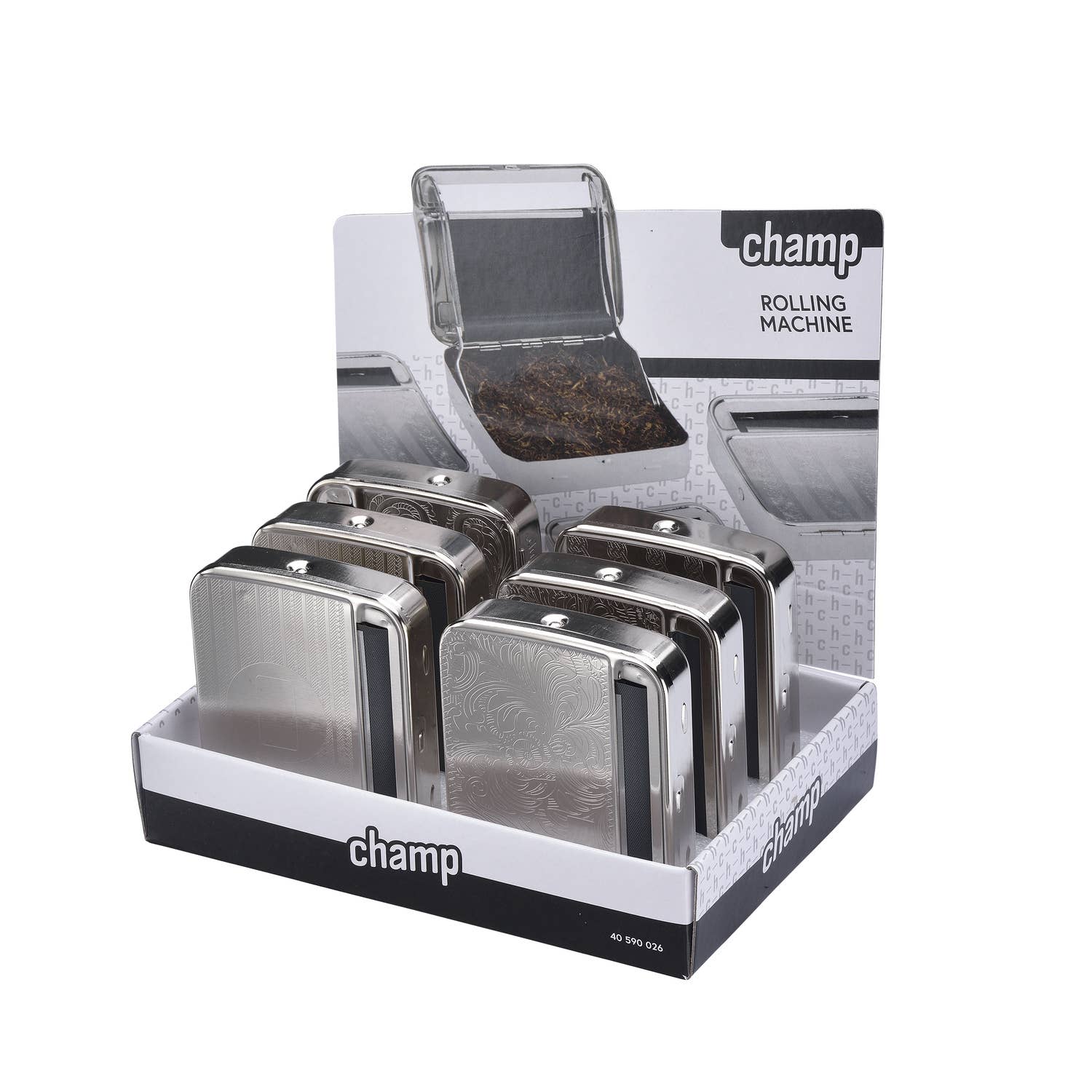 Champ by Polyflame - Wholesale Humidor/Cigar Accessory - Metal Cigarette Rolling Box - Design - Tobacco Roller - Rolling Machine - Tubing Machine - Tobacco Box - 7.8 cm Cigarette Paper1