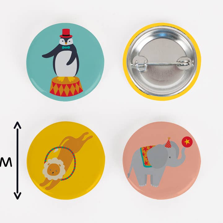 12 badges - circus for wholesale by My Little Day